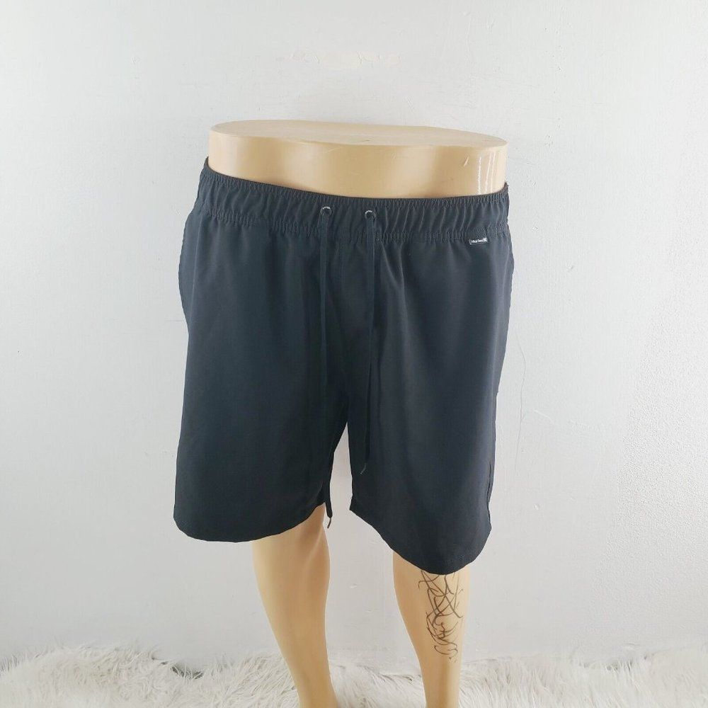 Hurley Men's Black Elastic Waist Drawstring Pull On Athletic Shorts Size XL